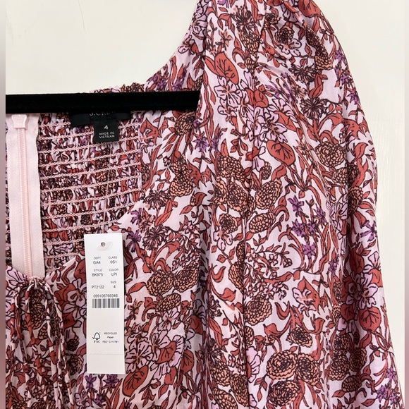 J. Crew Sweetheart Long-sleeve Midi Dress in fête floral, size 4 NWT - Picture 3 of 4